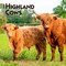Highland Cows | 2026 7 x 14 Inch (Hanging) Monthly Mini Wall Calendar